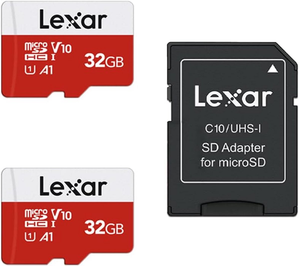32GB MicroSD Card 2-Pack met Adapter - Hoge Snelheid tot 100MB/s, UHS-I, A1, Class 10, V10