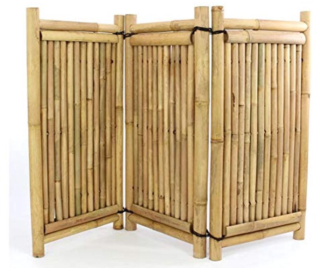 Mobiele bamboe kamerverdeler 120x180 cm - 3-delige scheidingswand voor kamers