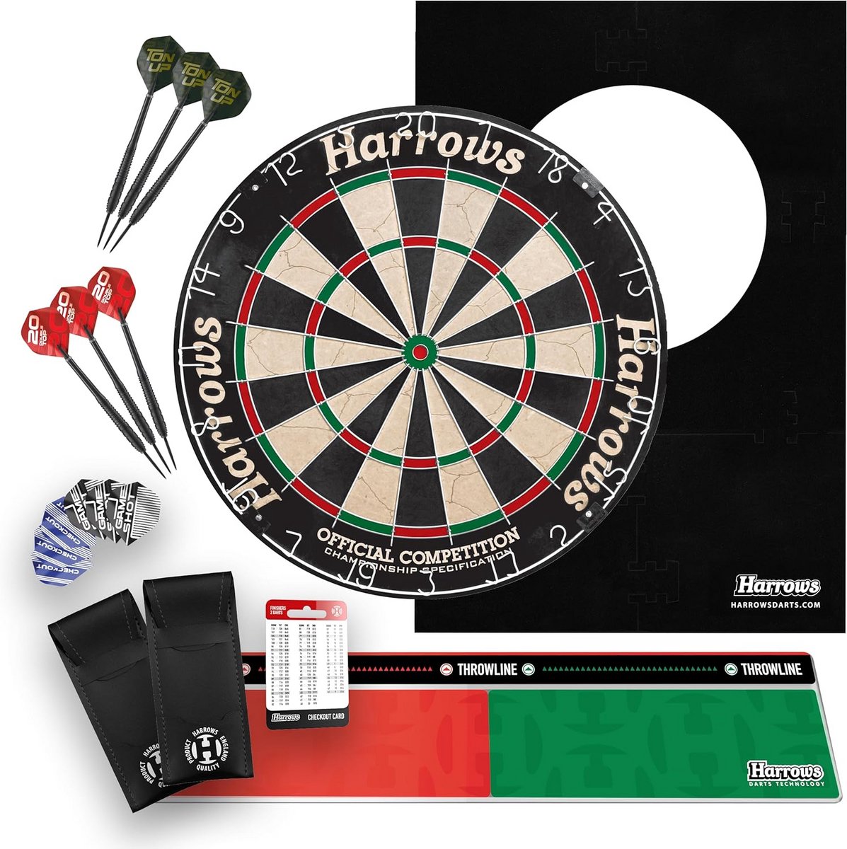 XL Darts Bundel met Wedstrijddartbord, Surround en Dartpijlen - Complete Set voor Thuis en Clubs
