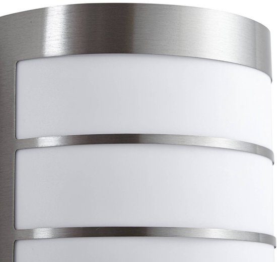Lindby - Applique d'extérieur - 1lumière - acier inoxydable, polycarbonate - H: 20 cm - E27 - Acier inoxydable, blanc