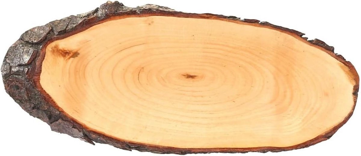 Ovale houten schorsplank - serveerplank en snijplank voor kaas en ham, ca. 80 x 28 cm