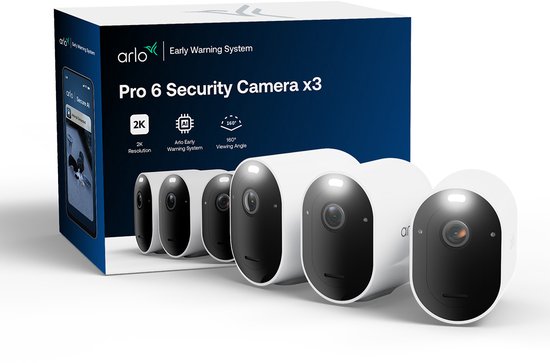 Arlo Pro 6 beveiligingscamera x3 met doos.