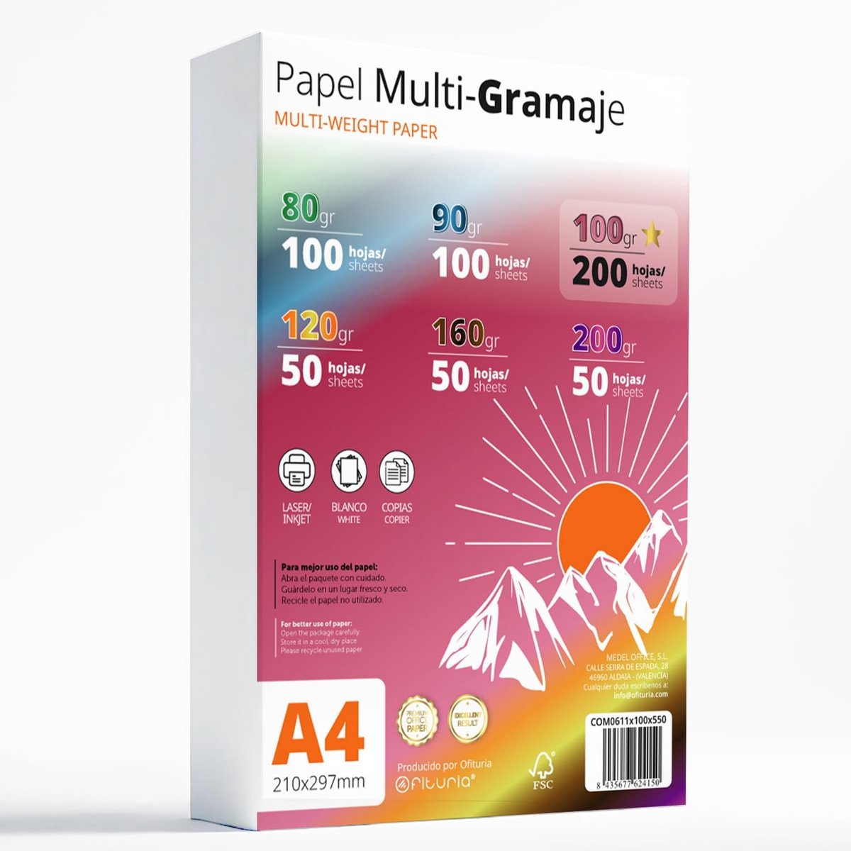 A4 Papier Set - 100g Wit Multifunctioneel Papier voor Printer, Schrijven en Knutselen