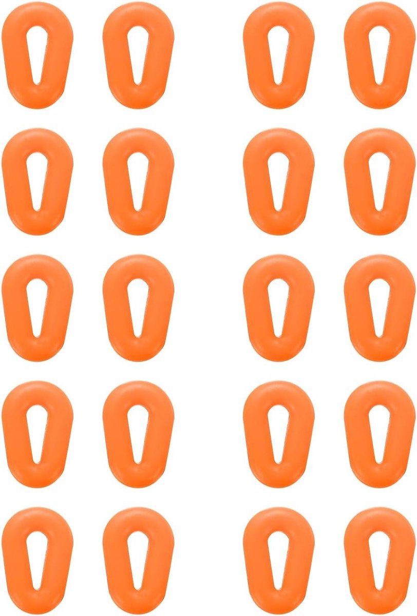 VVGoods - Brillenoorgrepen siliconen hol type 10 paar | Antislip brillenbeugelgrepen voor zonnebrillen en sportbrillen | Oranje 14.4mm
