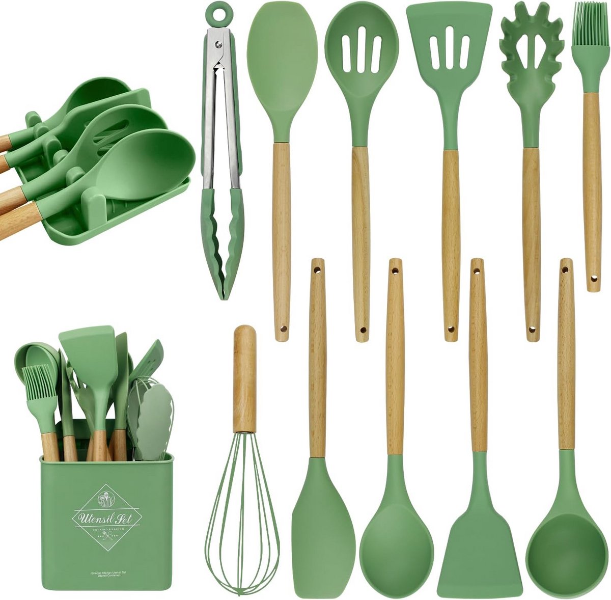 Hittebestendige Silicone Keukengerei Set - 10 Delig, Non-Stick Keukenaccessoires