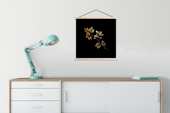 Porte-affiche avec affiche - Affiche scolaire - Or - Plante - Feuilles - 60x60 cm - lattes vierges