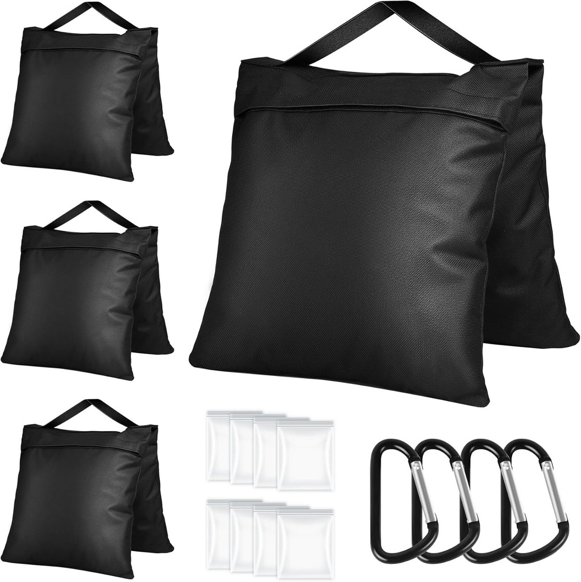 Set van 4 Zandzakken voor Statief en Fotostudio, Weegzakken voor Gazebo, Oxfordsdoek, Zandzakken voor Tent, Paraplu Basis, Vissersstoel