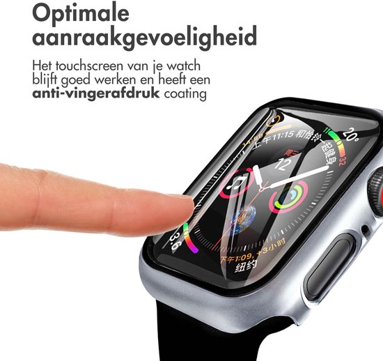 Screen protector - Geschikt voor Apple Watch 4 / 5 / 6 / SE - 40 mm - Full Cover Hard Case / Beschermend Hoesje - Zilver