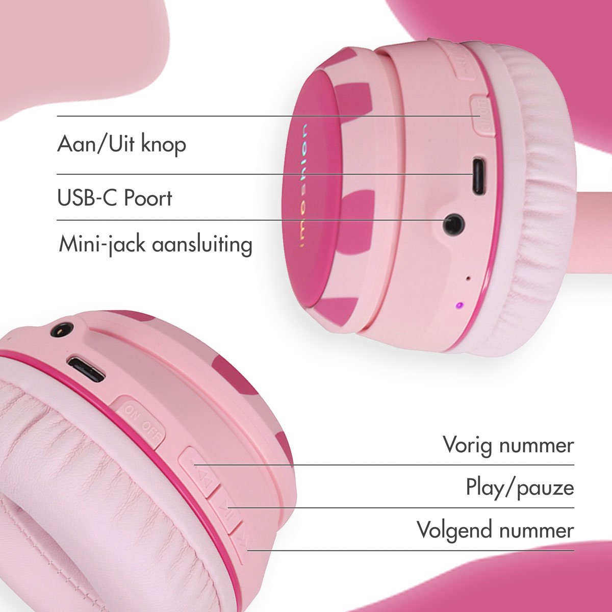 imoshion Kinder Koptelefoon Unicorn - Bluetooth en Decibelbegrenzer - Draadloze Koptelefoon Kinderen — afbeelding 4