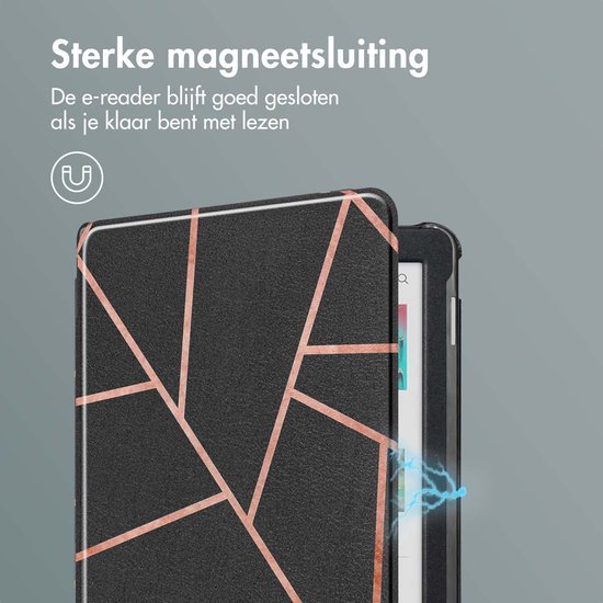 imoshion Ereader Cover / Hoesje Geschikt voor Kobo Clara BW / Kobo Clara Colour - imoshion Design Sleepcover Bookcase zonder stand - Zwart / Black Graphic van iMoshion — afbeelding 3