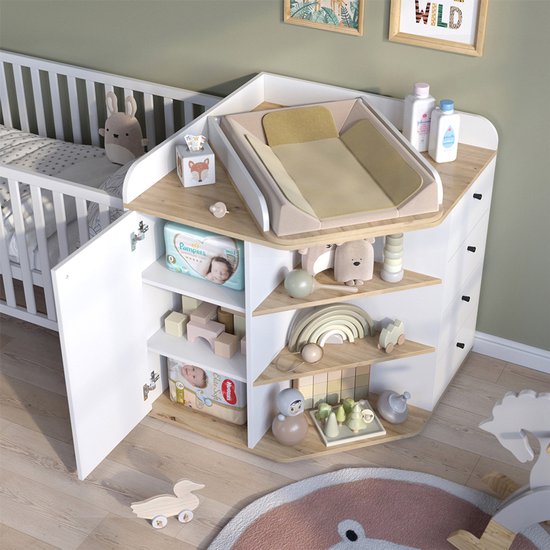 Vicco Aria Commode – 85 x 90 cm met planken en laden Wit ...