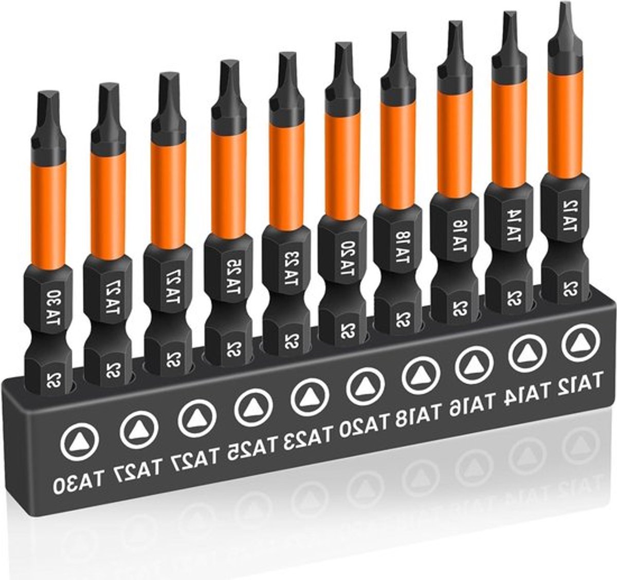 10-delige magnetische driehoekige schroevendraaierset met 1/4 inch zeskantschacht bitset en S2 stalen kopboor