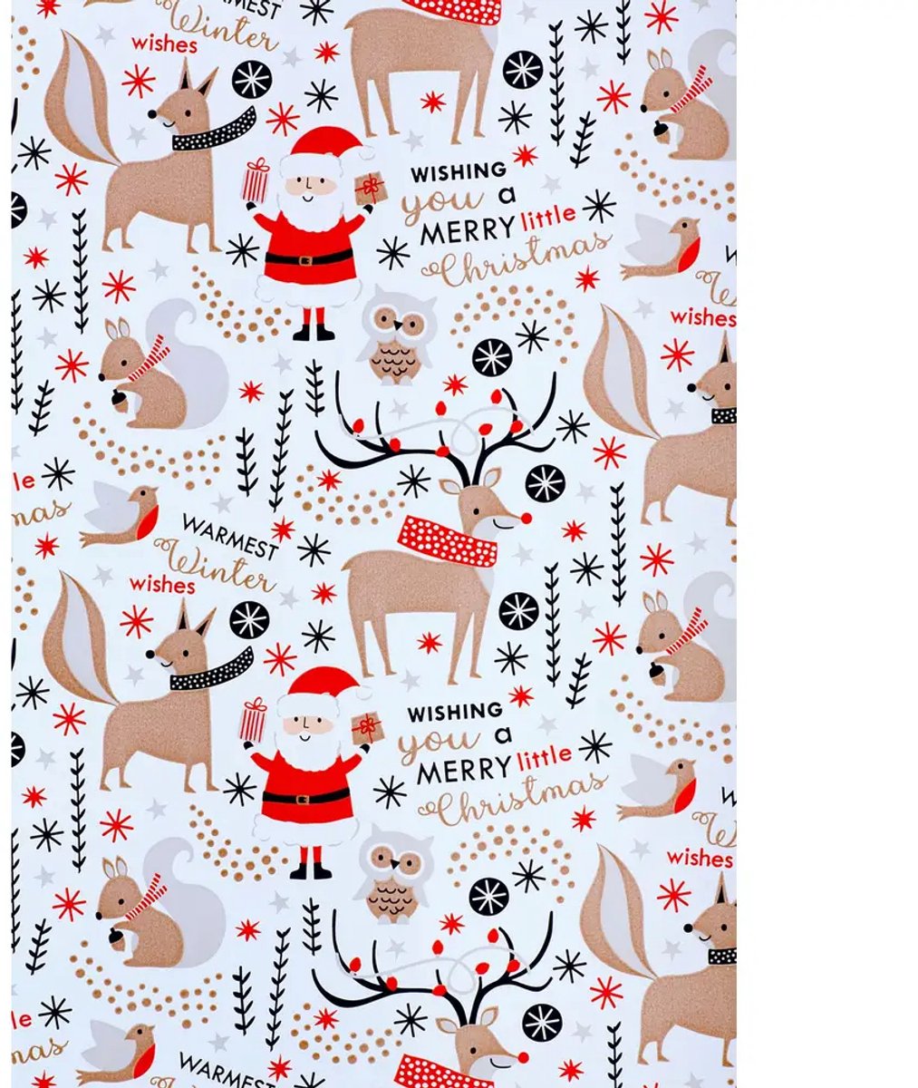 Vedes kerst cadeaupapier Little Christmas 50 cm x 250 m rol.