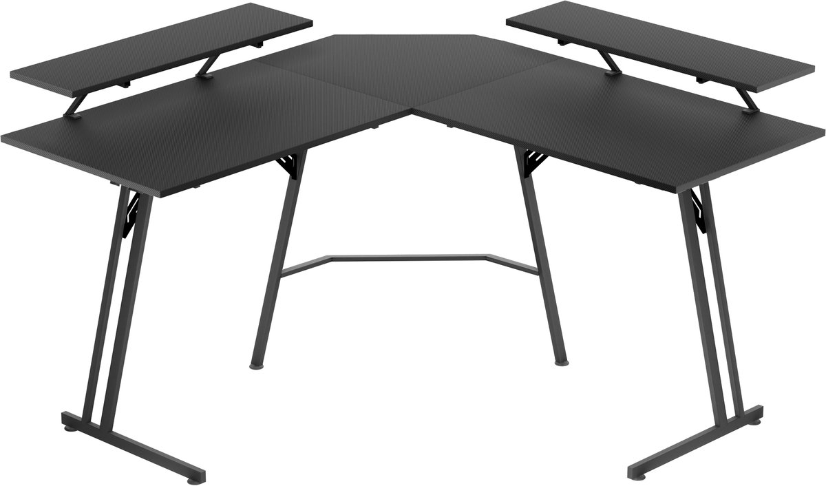Aufun gamingbureau – 120 cm – hoekbureau – pc-bureau voor thuis en kantoor – zwart