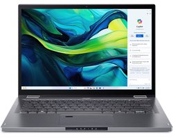 Acer Aspire Spin 14 ASP14-52MTN-55UB Intel Core Ultra 5 115U Hybride (2-in-1) 35,6 cm (14") Touchscreen WUXGA 32 GB LPDDR5x-SDRAM 512 GB SSD Wi-Fi 6E (802.11ax) Windows 11 Home Grijs