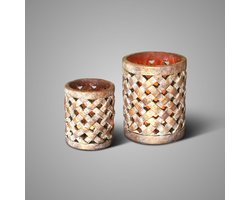 Brynxz - Waxinelichthouder - Gold Jewel - set van 2 - 15x12cm + 11x9cm