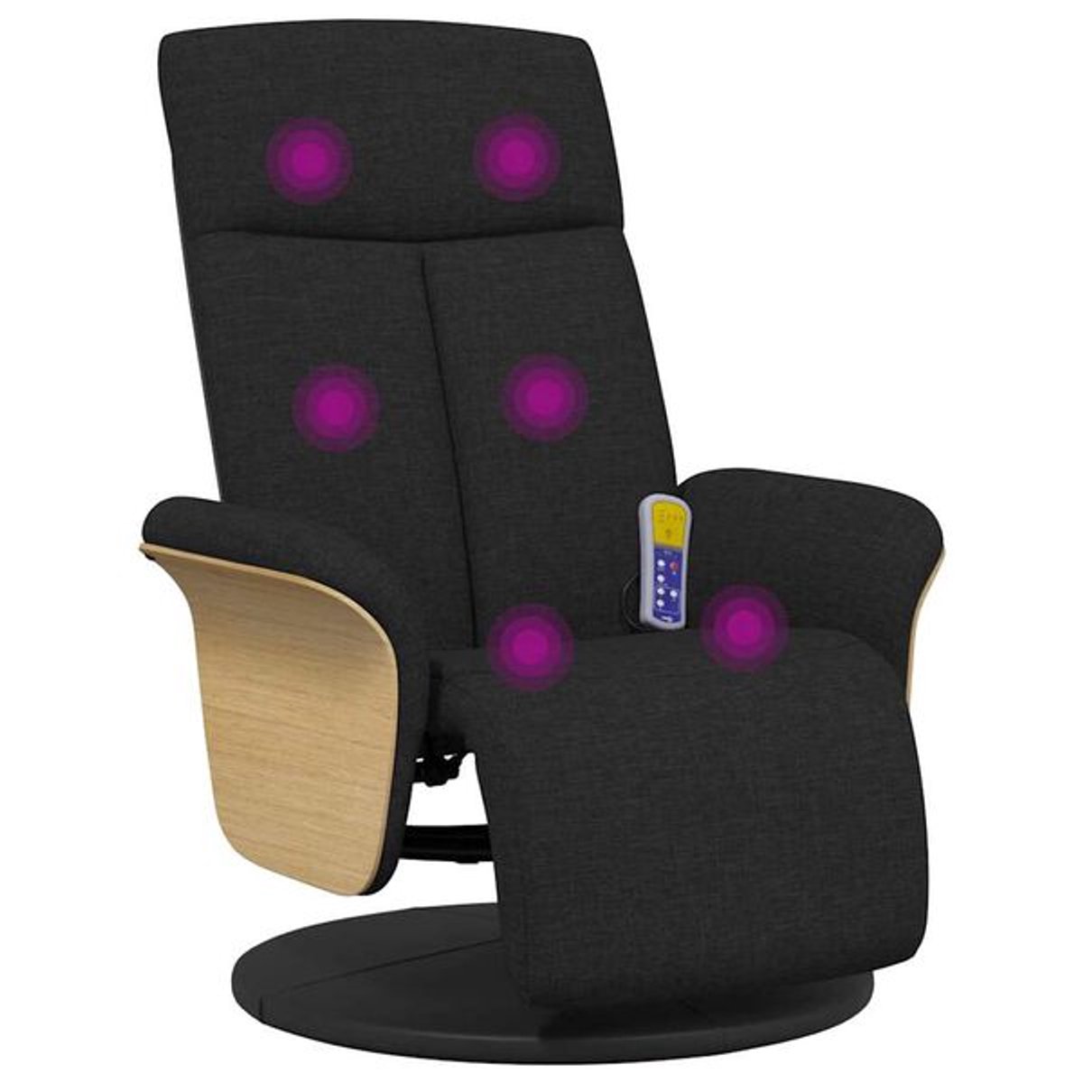 Massagestoel - Relaxfauteuil - Zetel - Stof - 1 persoons - Met armleuning - Zeer comfortabel - Elektrisch - Zwart