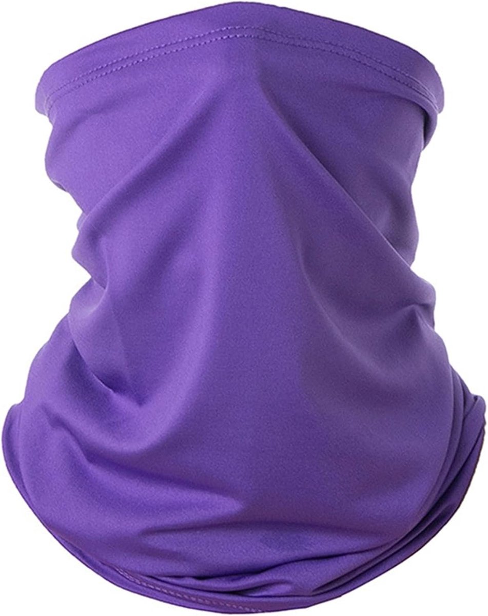 Bandana - Multi-use - Nekwarmer/Sjaal/Masker/Hoofdwarmer - Gezichtsbedekking - Tricotstof - Paars - Jonyx