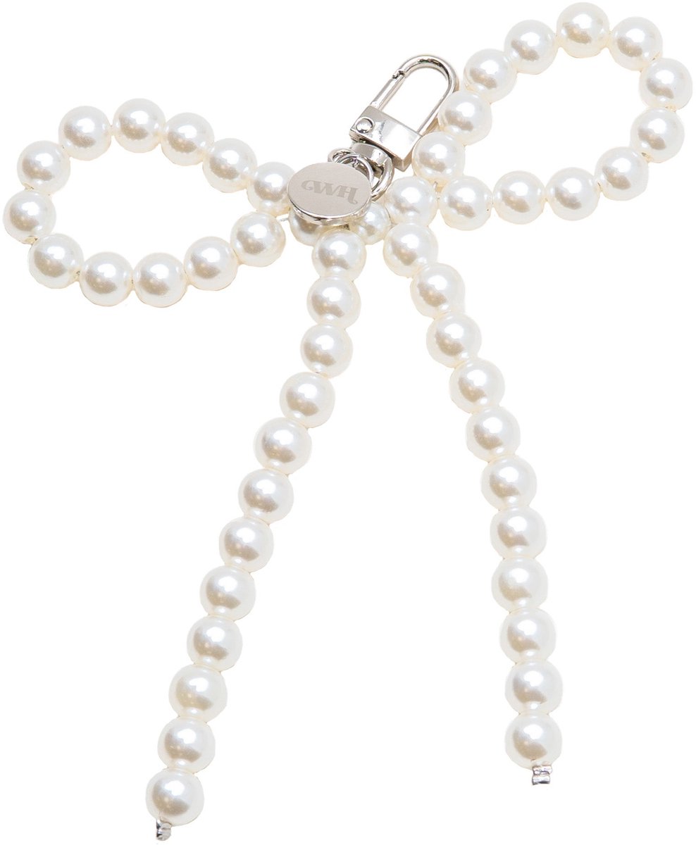 xoxo Wildhearts Bag Charm - Ribbon Pearl - Hangertje voor handtas - Accessoire voor dames tas - Hanger met parels - Parelketting - Sleutelhanger - Wit