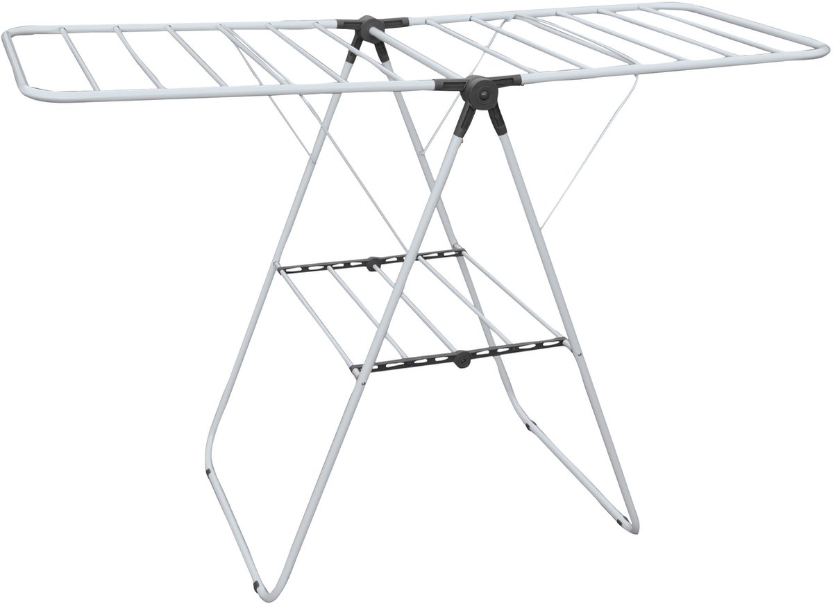 MSV Opvouwbaar Droogrek - Ruimtebesparend Wasrek - Inklapbaar Droogstandaard - 61x96x144cm - RVS - Wit