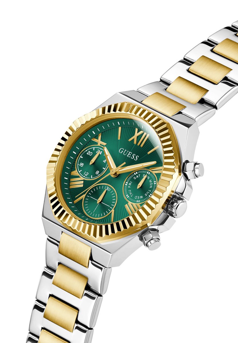 Guess Equality Quartz Chronograph Watch Two-Tone Case: 100% Recycled Steel | Armband: 100% Stainless Steel 38 mm GW0769L4