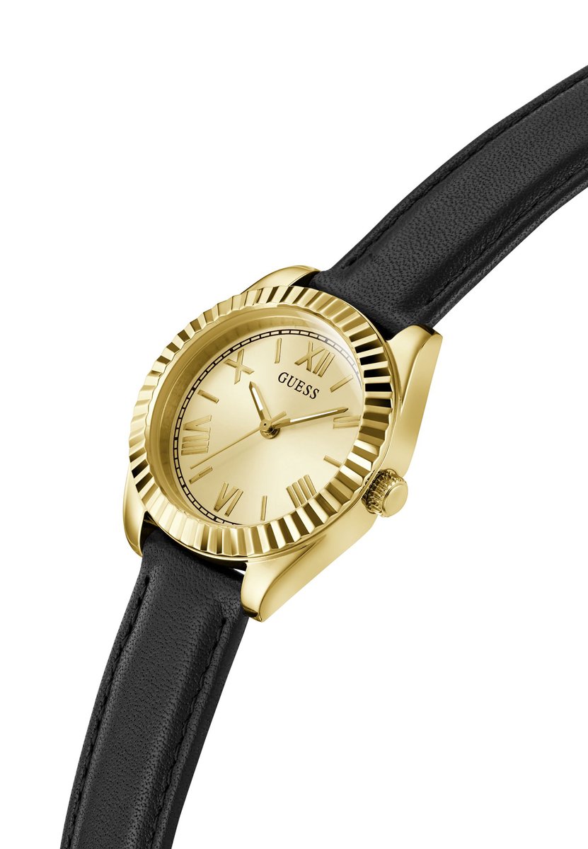 Guess Mini Luna Kwarts Analoog Horloge Zwart Case: 100% Recycled Steel | Armband: 100% Genuine Leather 30 GW0761L1