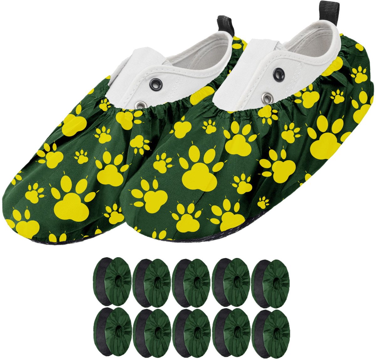 FEROCITY - Schoenovertrekken - Antislip, herbruikbaar - Unisex - Kinder - EU 25-30, 5 paren - Polyester - Geel Poot