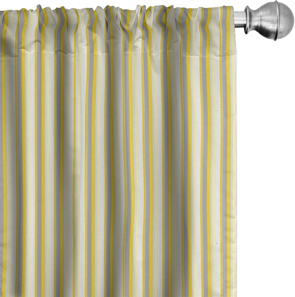 ABAKUHAUS – Geel-Grijs Voorhang 2x75x175 cm – Gestreept Mikrofaser