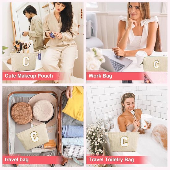 Aucuu Trousse De Toilette En Velours Côtelé – Grande Capacité, Esthétique Et Pratique Pour Voyage, Maquillage Et Accessoires Femme/Homme