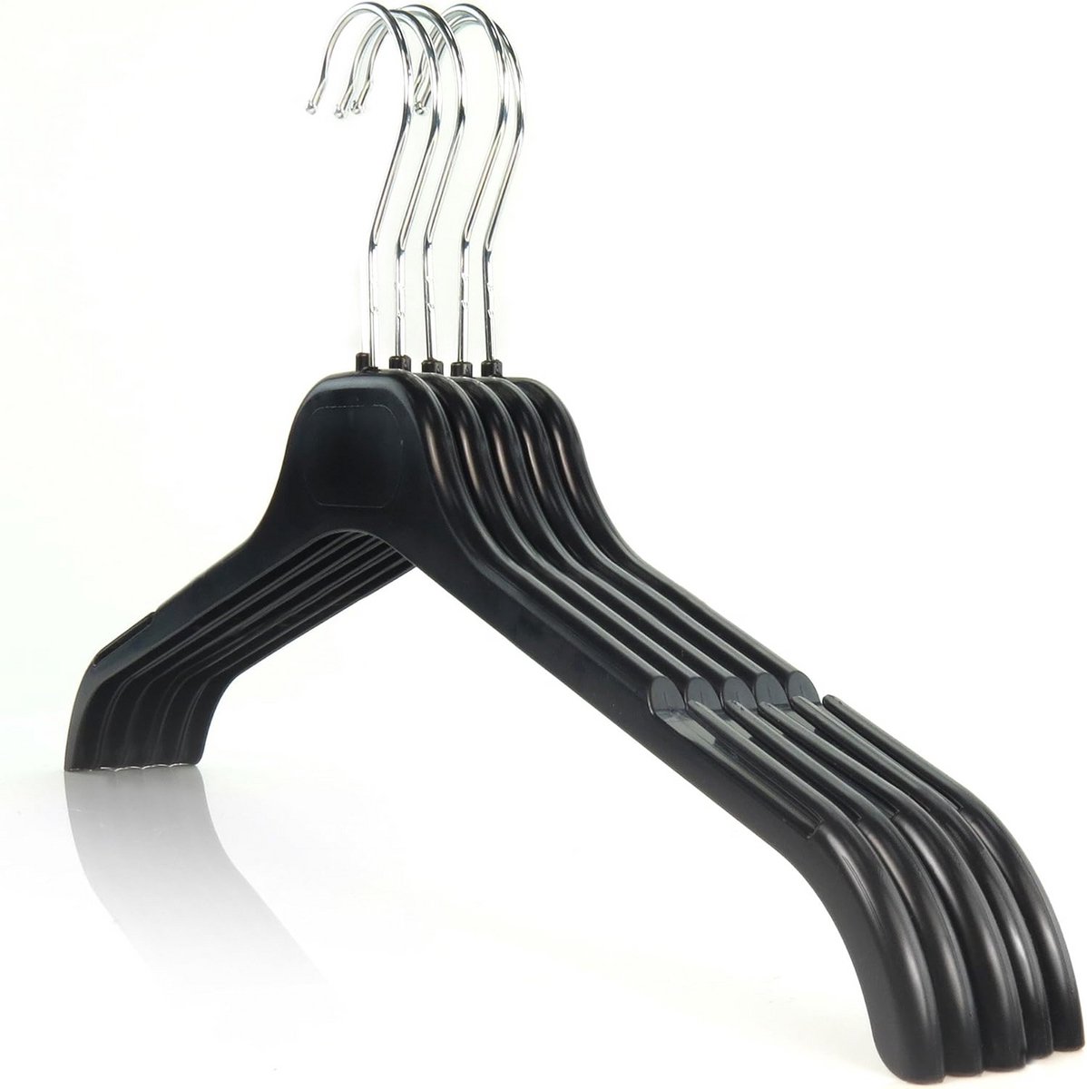 Hangerworld 100 ruimtebesparende zwarte kleerhangers, 43 cm, robuuste kunststof