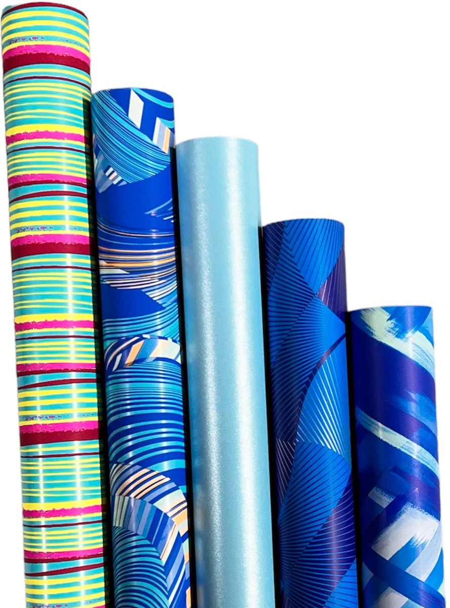IMPERATORIS® Cadeaupapier - Inpakpapier - Perfect voor Alle Feestelijke Gelegenheden - Party Design - Duurzaam - Verjaardag - Veelkleurig - 5 Rollen