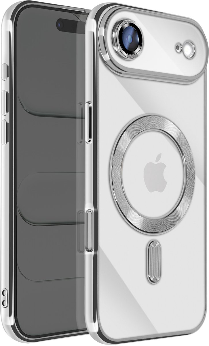 Avizar MagSafe Compatibele Hoes Geschikt voor Apple iPhone Air met Chromen Rand, Zilver