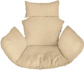 FEROCITY - Kussen de balançoire - Housse de balançoire en polyrotan - Pour un cocon de jardin suspendu - XXL - Polyester - Beige