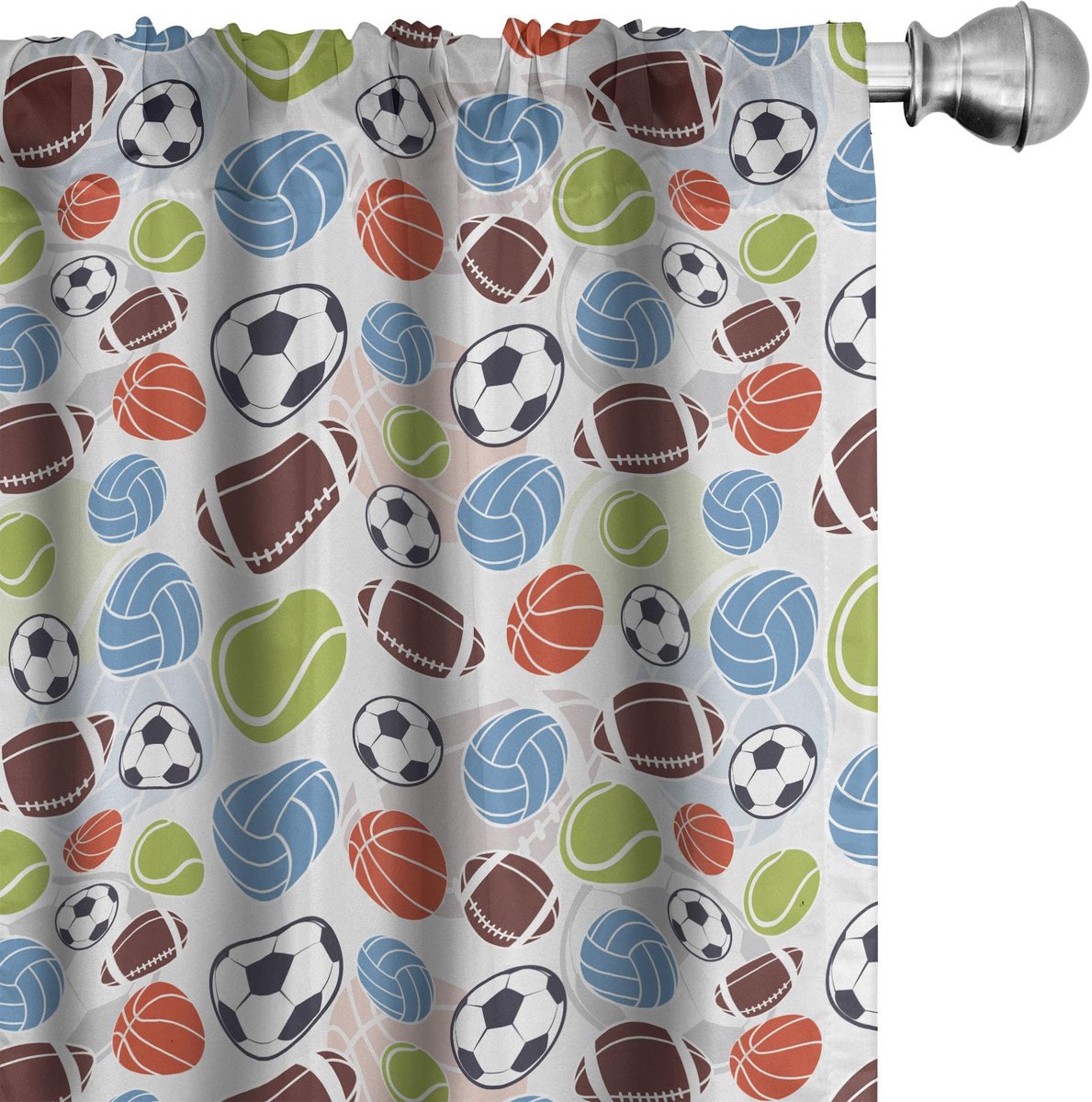 ABAKUHAUS Sport – Voorhangset 2x 75x225 cm – Multikleur, Mikrofaser Mehrfarbig