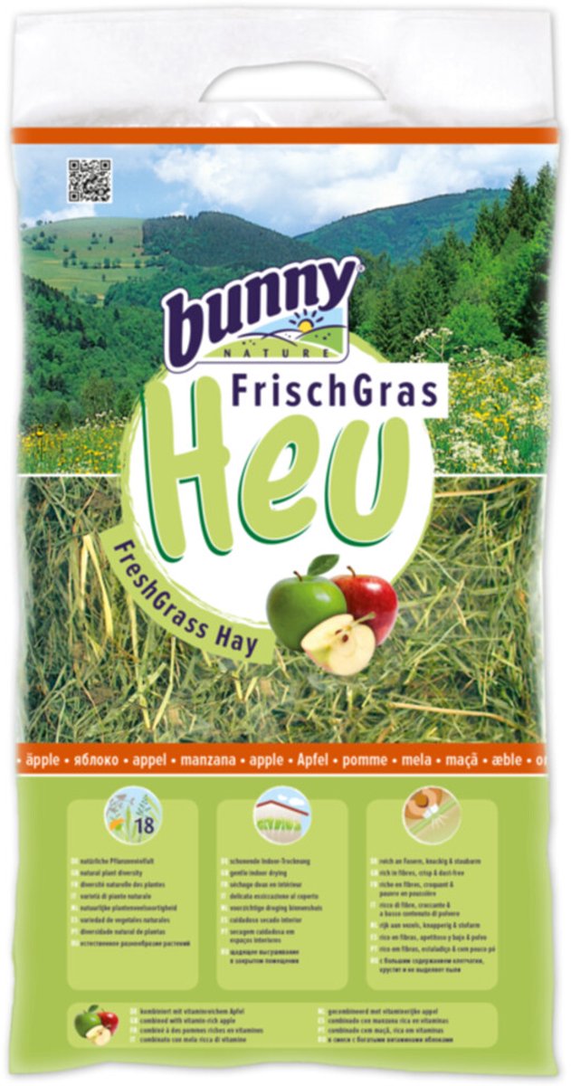 Bunny Nature Knaagdiervoer Vers Gras Hooi Appel 500 gr