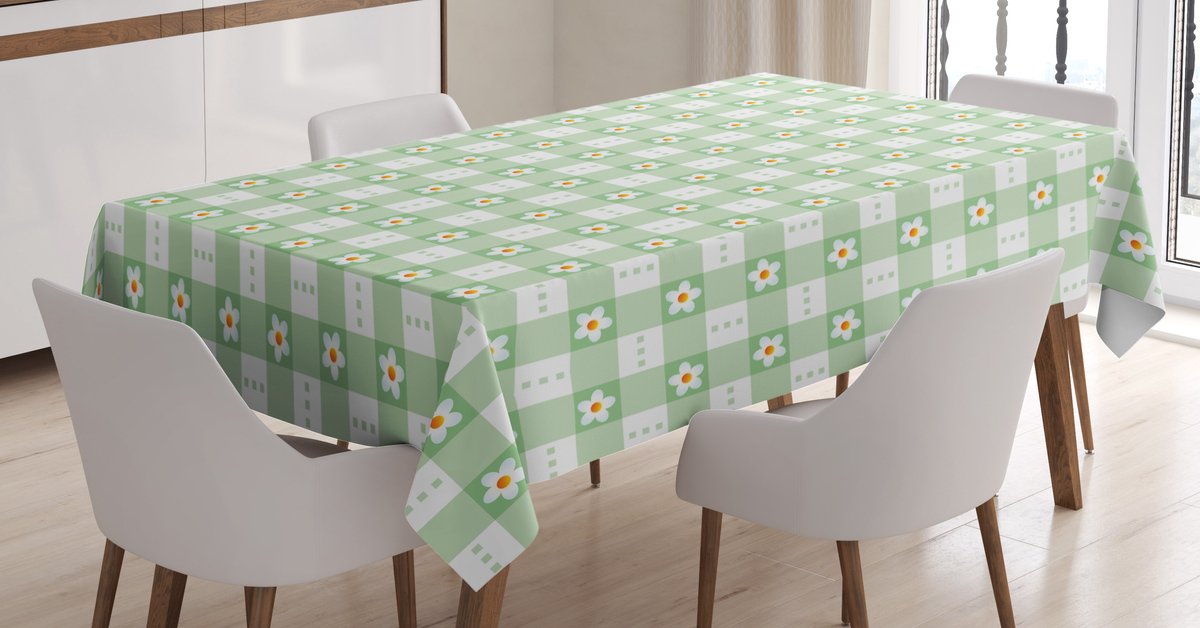 ABAKUHAUS mintgroene tafelkleed – rechthoekig 140x170 cm – machinewasbaar, vlekbestendig