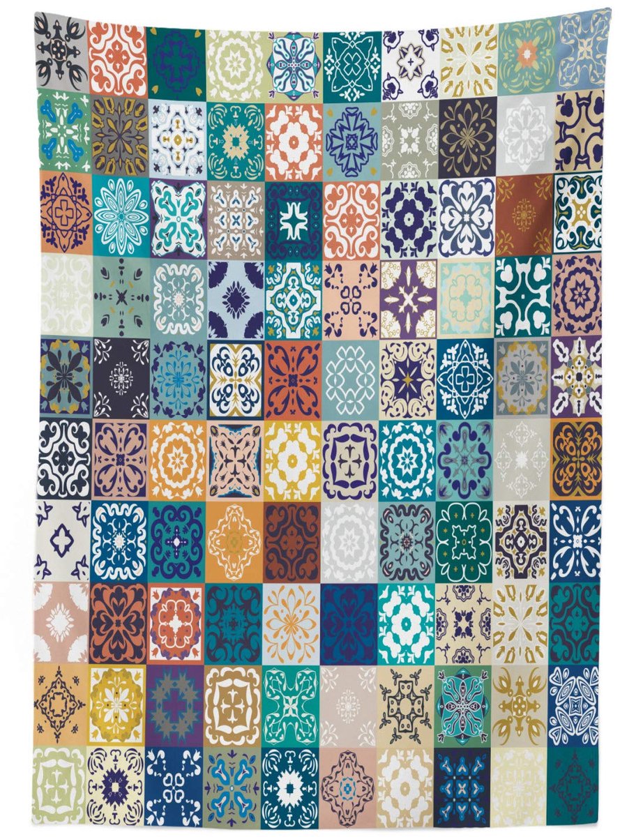ABAKUHAUS Tafelkleed – tc_17019 140x240 cm – veelkleurig satijn