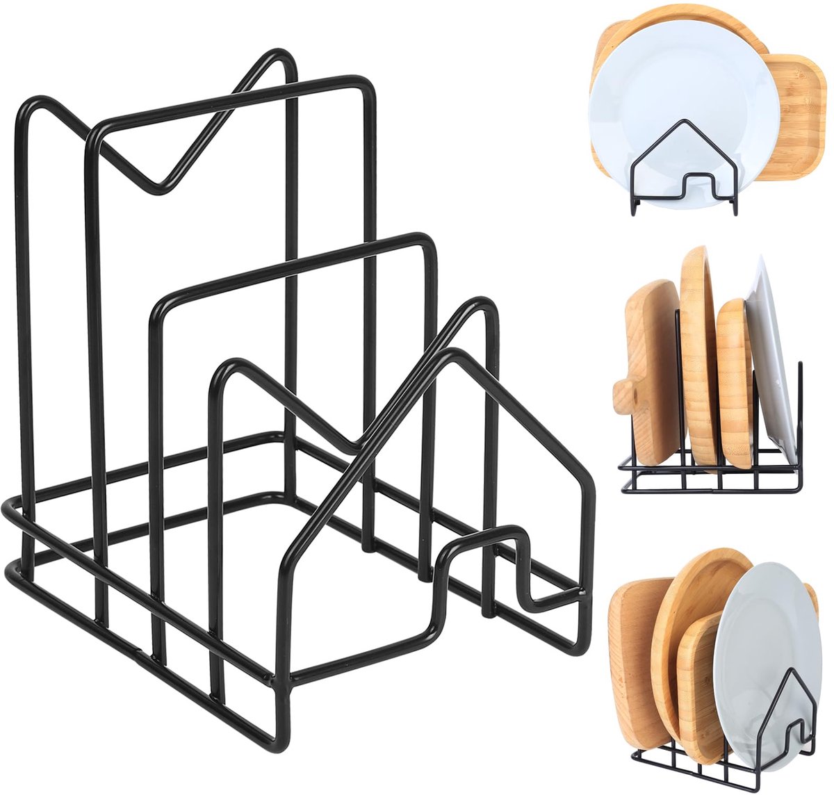 Unyqoos® Ruimtebesparende keukenorganizer voor snijplanken en pannendeksels
