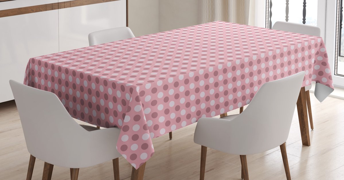 ABAKUHAUS Roze stippen Tafelkleed – Lichtroze 140x170