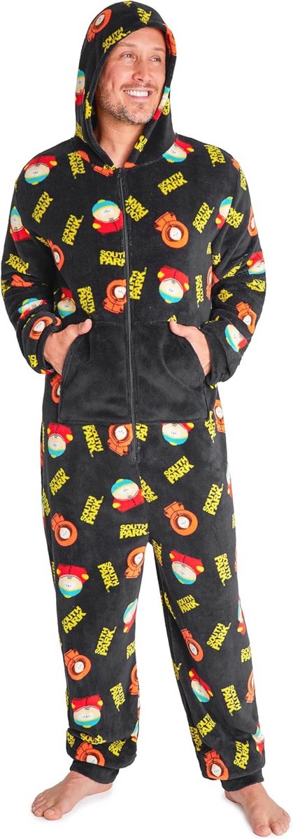 Fleece Jumpsuit voor Mannen en Tieners met Capuchon - Gezellige Loungewear en Zachte Nachtkleding