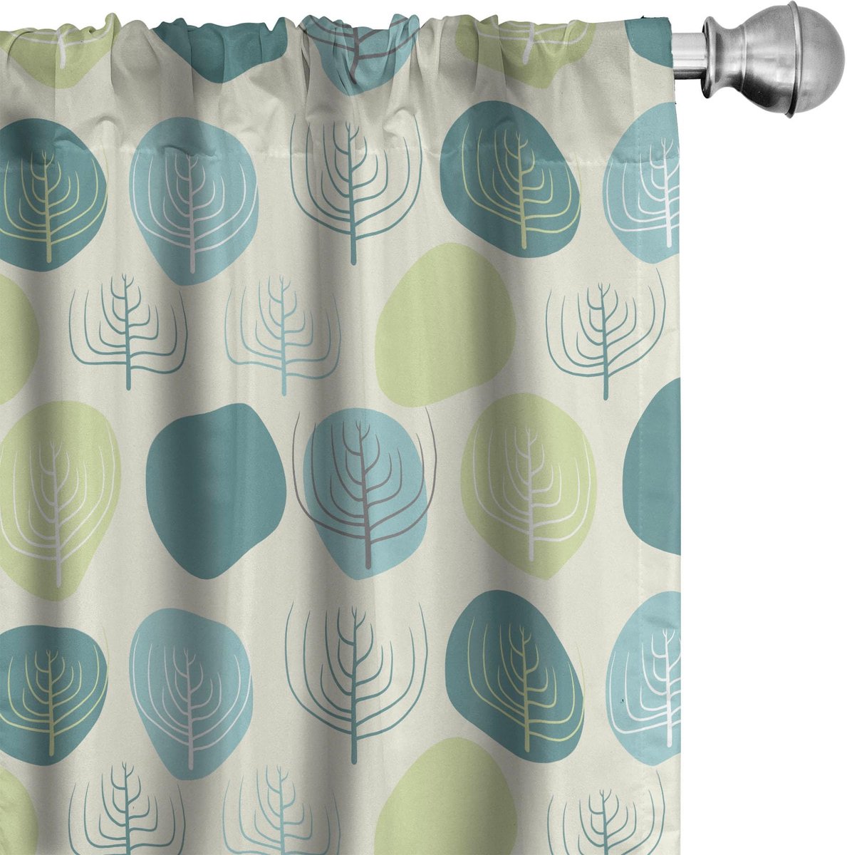ABAKUHAUS Gordijnen – 2x75x175 cm – Microfaser, Halfschaduw, Multicolor Eierschaal