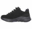 Zwarte Skechers Arch Fit damessneaker met vetersluiting en opvallende zool.