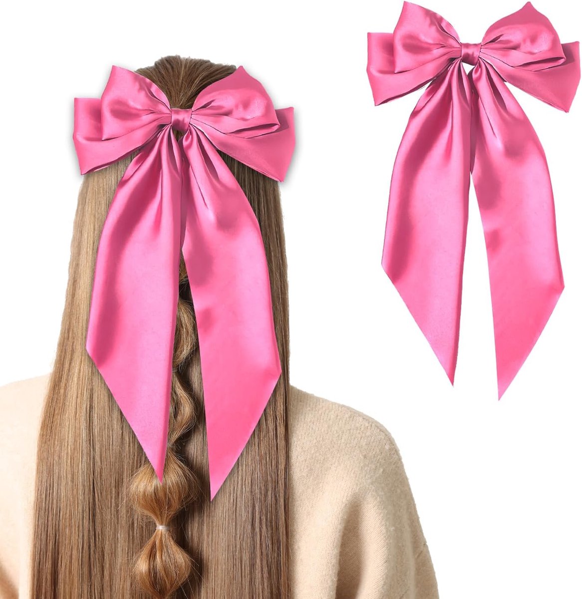 Haarstrik - Grote Haarspeld - Franse Haarclips - Haaraccessoires voor Vrouwen (Perzikroze)
