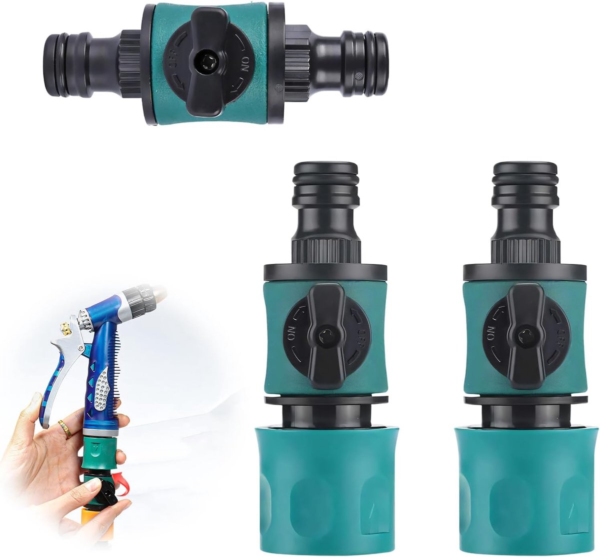 3 Pieces Garden Hose Connector - Adapter Set voor Faucet - Garden Hose voor 1/2 Inch Water Hoses