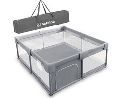Rosfelde Grondbox Baby - Speelbox - Playpen - Gemakkelijk op te zetten - 120x120 CM - Grijs