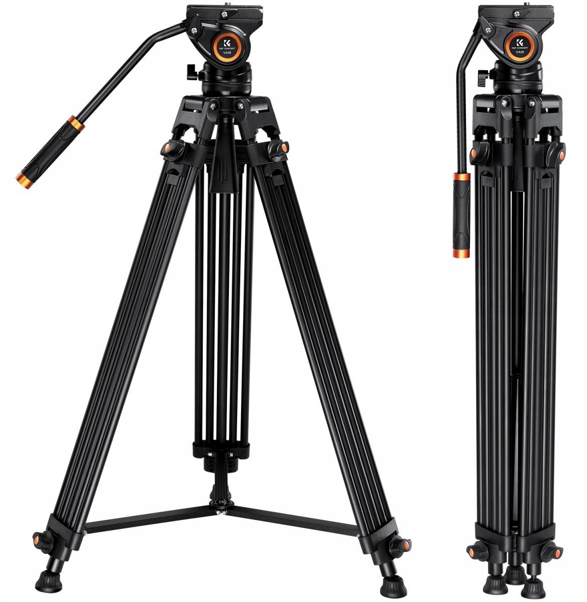 Professionele Videostatief met Oliekop - 184cm - 8kg Draagvermogen