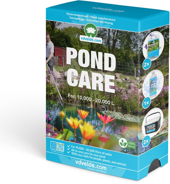 vdvelde.com - Nooit Meer Vijverwater Testen: Waterwaardes Stabiliseren Pakket - M - 1.000 tot 10.000 L - Voor 1.000 tot 10.000 L - Ruimt afvalstoffen op en stabiliseert KH, GH en PH - 100% eco: snel helder water, veilig voor mens, plant en dier