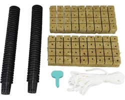 72 Set Rockwool Cubes - 1 Inch met 2 Inch Net Pots - Hydroponics Growing System - Goede Waterabsorptie - Hydroponics Mesh Net Cup Kit voor Thuis - Hoge Oogsten