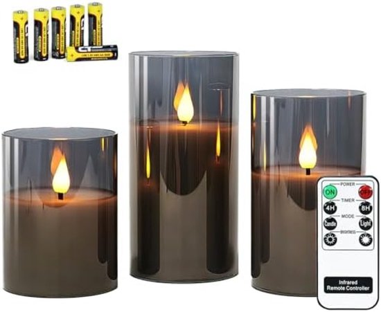 AGPTEK Vlamloze LED-kaarsen – 24 Stuks, Warm Geel, Met Timer (6 Uur Aan, 18 Uur Uit) – Inclusief CR2032 Batterijen – Flikkerend, Veilig Voor Kinderen En Huisdieren