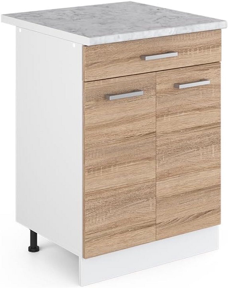 Modulaire Keukenkast met Lade en Werkblad Beschikbaar in Antraciet en Wit